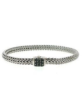 JOHN HARDY 925 Silver Black Sapphire classic Chain Lava Bracelet Size 6.3/4 "